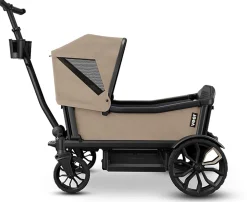 Veer Cruiser (2 Seater) Stroller Wagon + Sidewall Kit + Canopy Bundle - Brown Mica