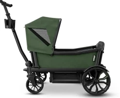 Veer Cruiser (2 Seater) Stroller Wagon + Sidewall Kit + Canopy Bundle - Green Jasper