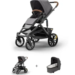 Veer Switch&Roll Luxe Single-to-Double Stroller + Infant Essentials Bundle - Gray Granite