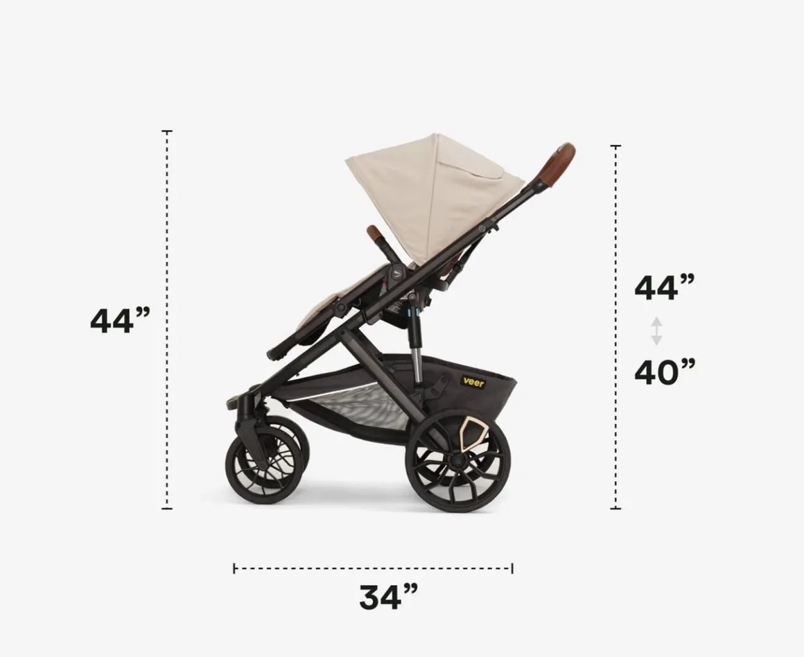 Veer Switch&Roll Luxe Single-to-Double Stroller Bundle with Leather Kit - Black Onyx (One Box)
