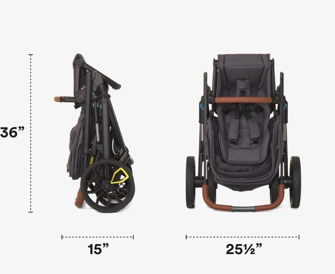 Veer Switch&Roll Luxe Single-to-Double Stroller Bundle with Leather Kit - Black Onyx (One Box)