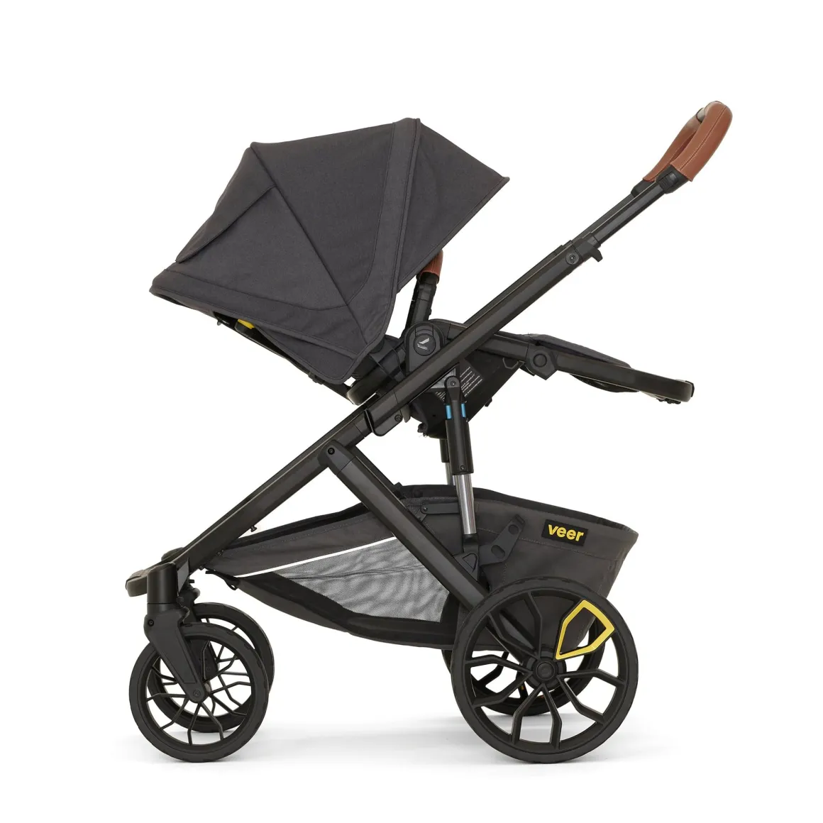 Veer Switch&Roll Luxe Single-to-Double Stroller Bundle with Leather Kit - Gray Granite (One Box)