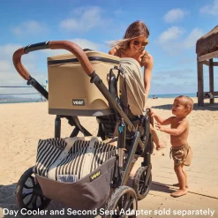 Veer Switch&Roll Luxe Single-to-Double Stroller Bundle with Leather Kit - Green Jasper