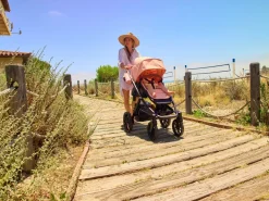 Veer Switch&Roll Luxe Single-to-Double Stroller with Leather Kit + Bassinet Bundle - Brown Mica