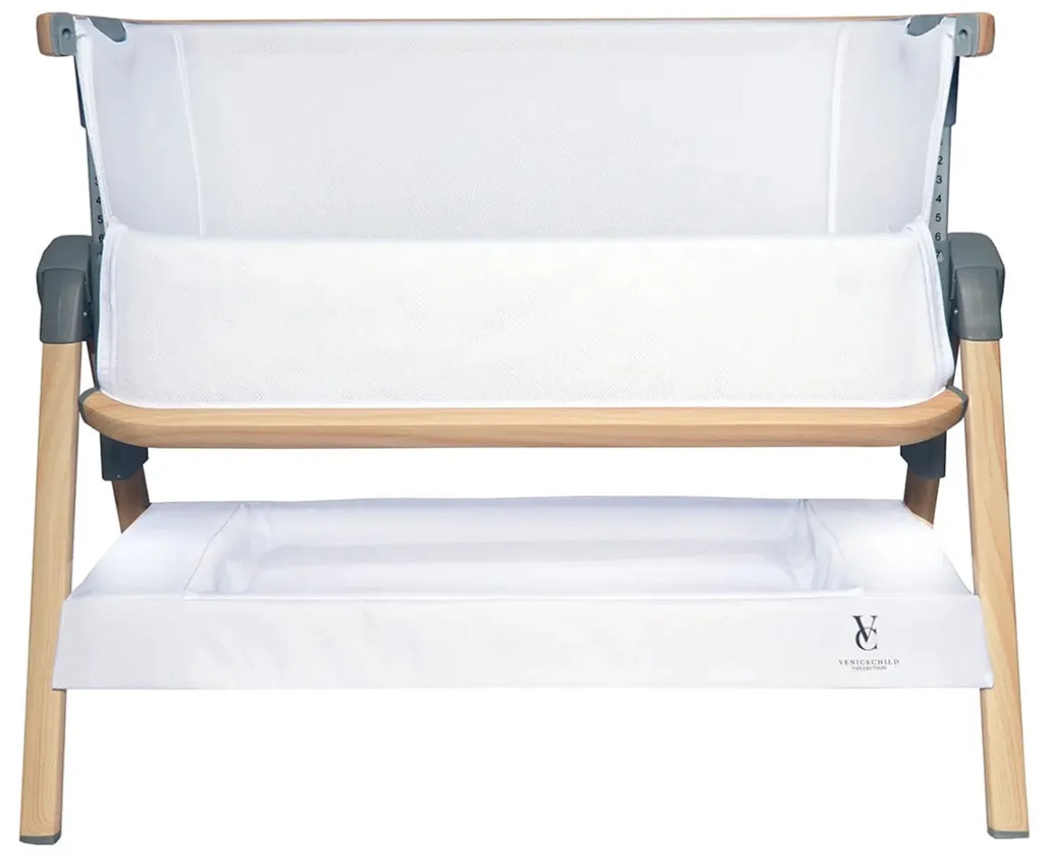 Venice Child California Dreaming Bedside Bassinet - White Wood