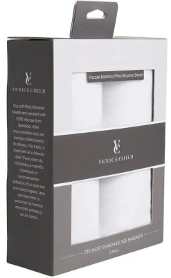 Venice Child Viscose from Bamboo Bassinet Sheets - Off White (2 Pack)