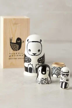 Wee Gallery Nesting Dolls - Black and White Animals