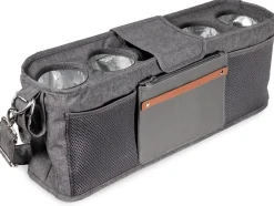 WonderFold Large Parent Console with 4 Insulated Cup Holders - Gray