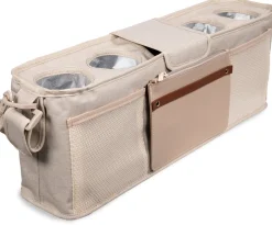 Wonderfold Large Parent Console with Insulated Cup Holders - Beige