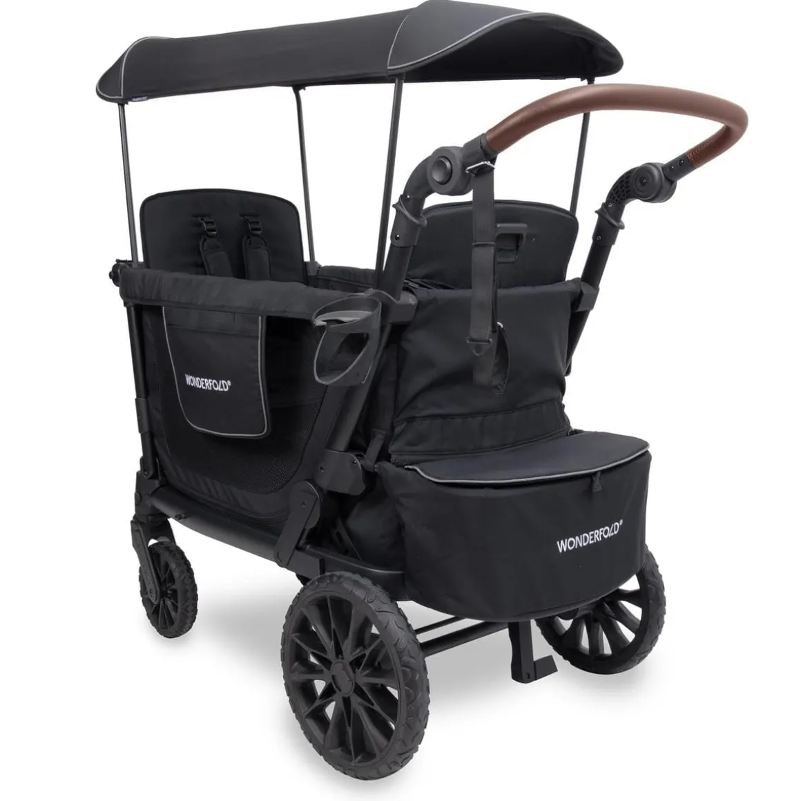 WonderFold L2 Double (2 Seater) Stroller Wagon - Black