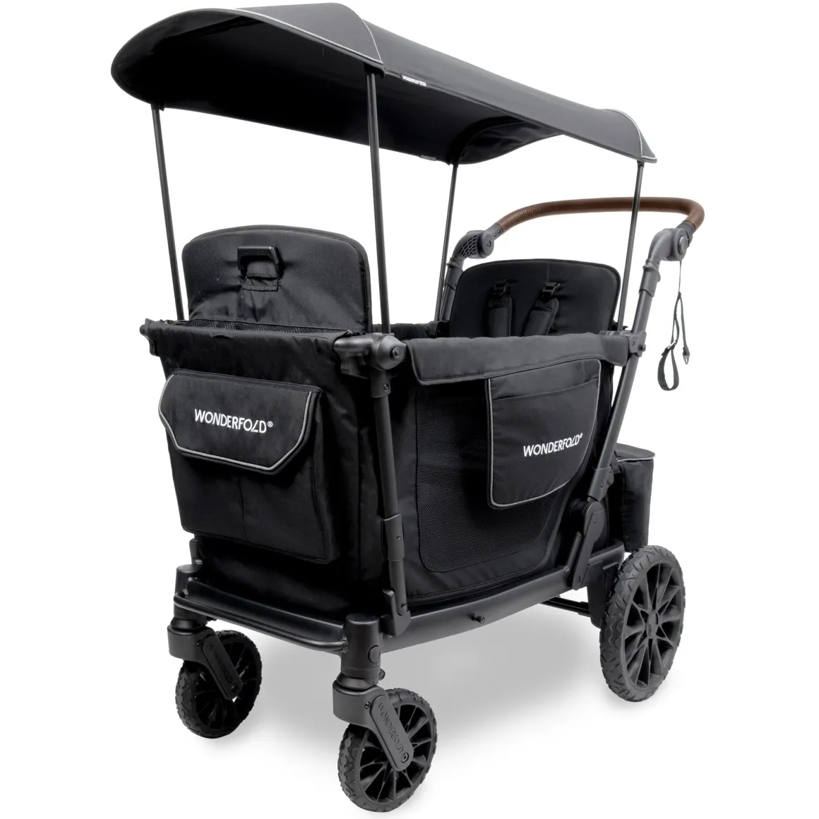 WonderFold L2 Double (2 Seater) Stroller Wagon - Black