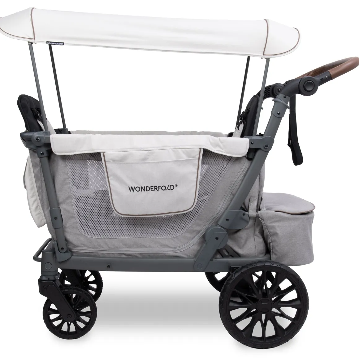 WonderFold L2 Double (2 Seater) Stroller Wagon - Gray