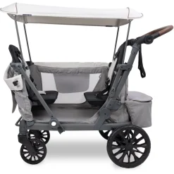 WonderFold L2 Double (2 Seater) Stroller Wagon - Gray