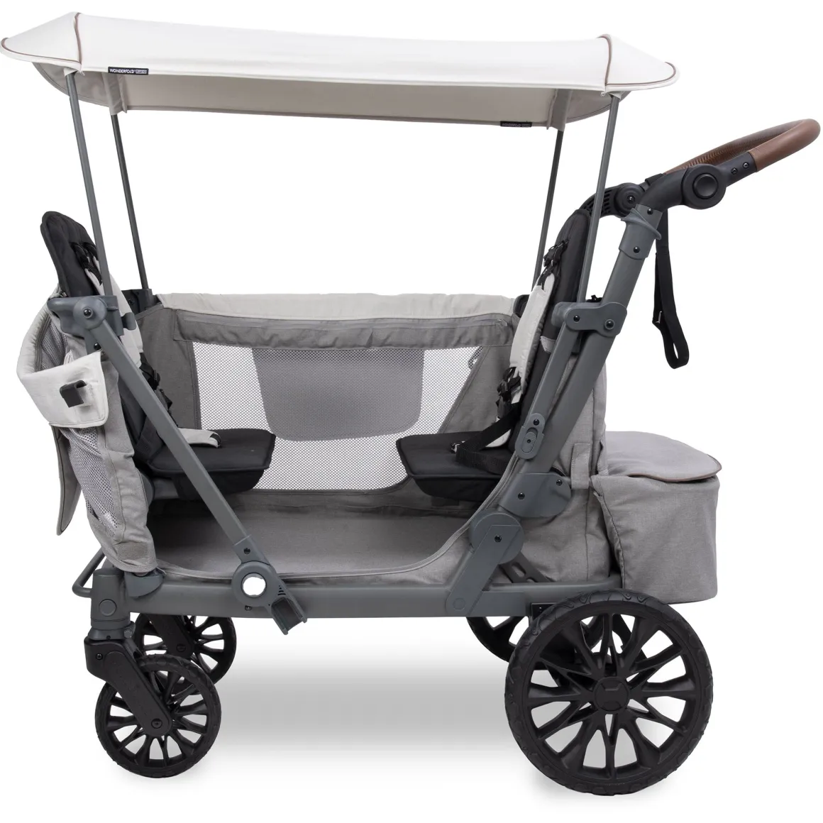 WonderFold L2 Double (2 Seater) Stroller Wagon - Gray