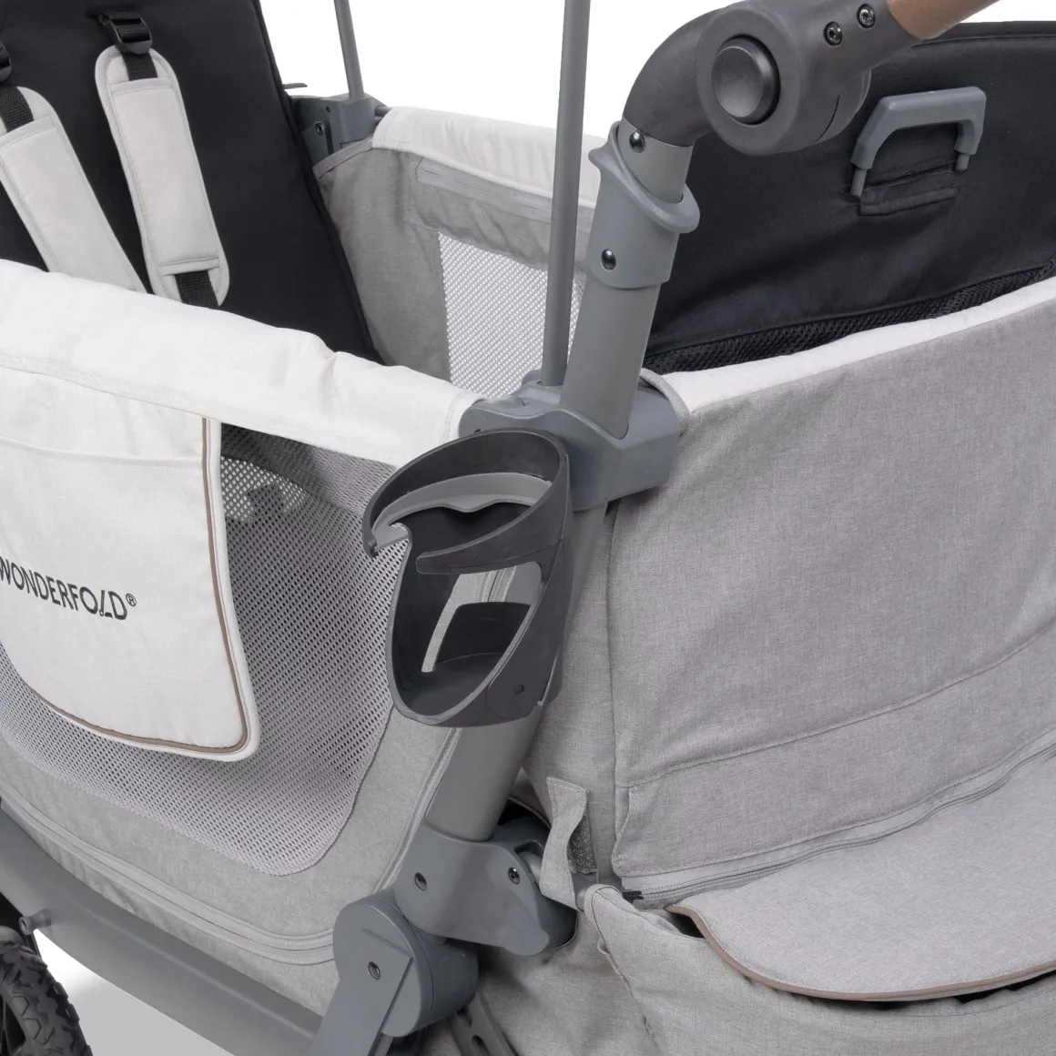 WonderFold L2 Double (2 Seater) Stroller Wagon - Gray