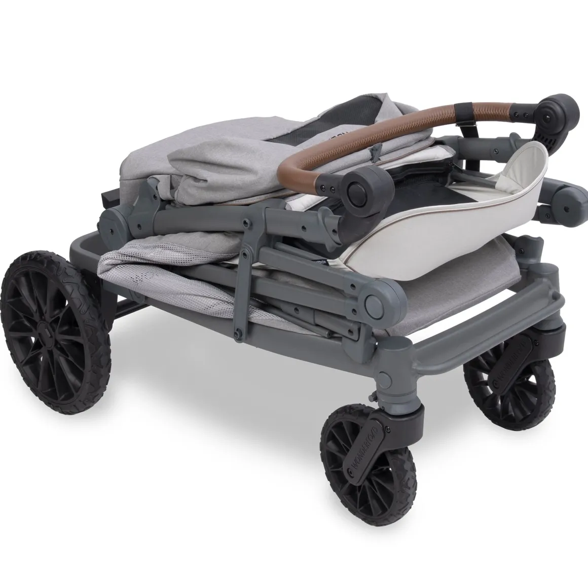 WonderFold L2 Double (2 Seater) Stroller Wagon - Gray