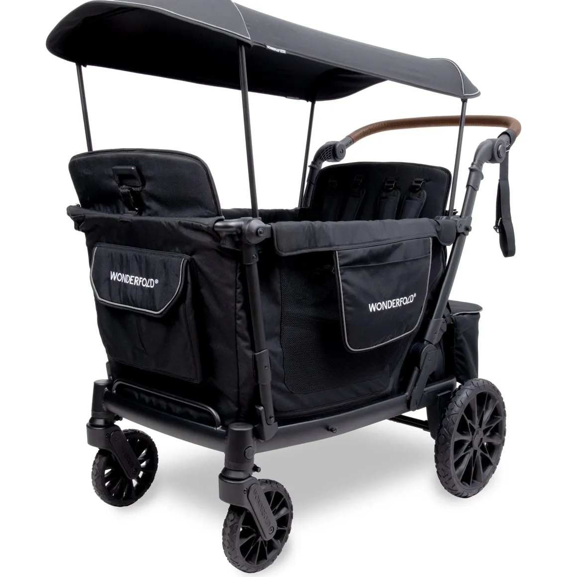 WonderFold L4 Quad (4 Seater) Stroller Wagon - Black