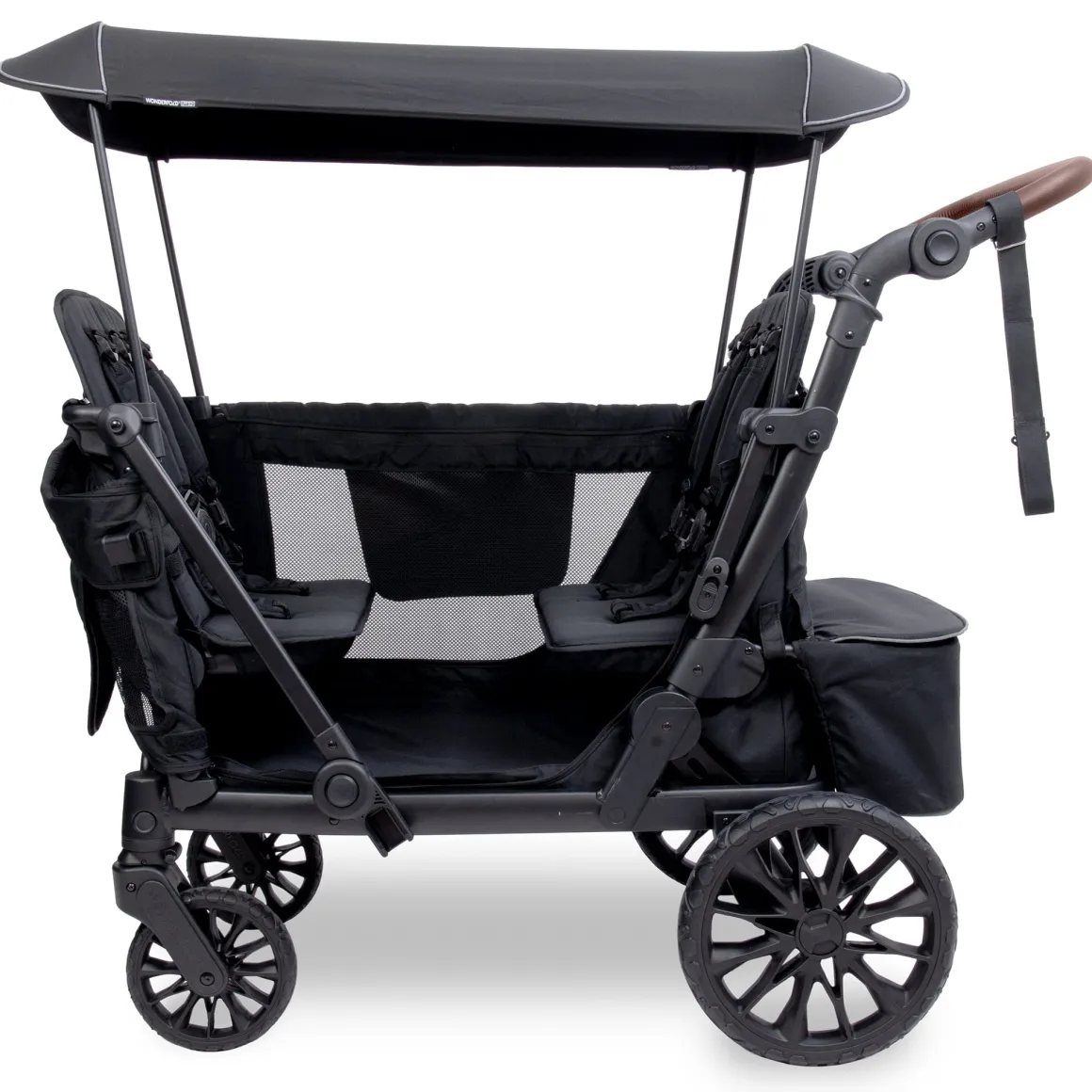 WonderFold L4 Quad (4 Seater) Stroller Wagon - Black