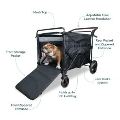 WonderFold Max Pet Stroller - Graphite Black