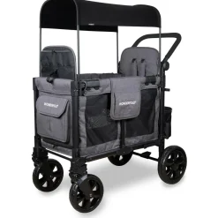 WonderFold W2 Elite Pro (2 Seater) Double Stroller Wagon - Charcoal Gray