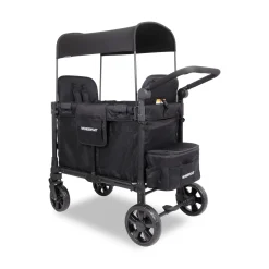 WonderFold W2 Elite Pro (2 Seater) Double Stroller Wagon - Jet Black