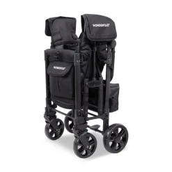 WonderFold W2 Elite Pro (2 Seater) Double Stroller Wagon - Jet Black