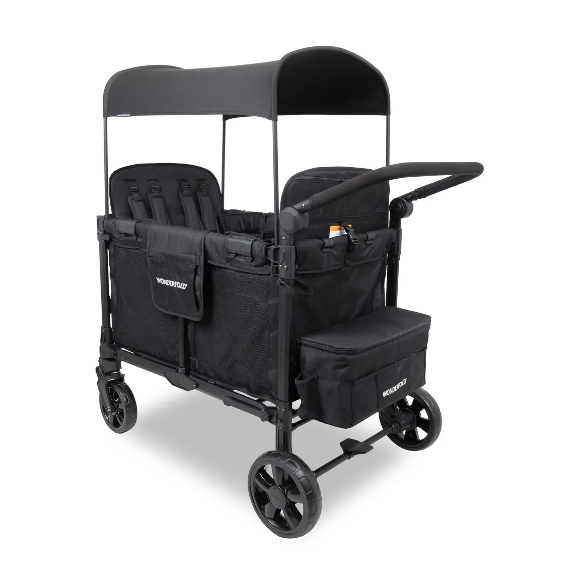 WonderFold W4 Elite Pro (4 Seater) Stroller Wagon - Jet Black