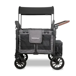 WonderFold W2 Luxe Pro (2 Seater) Double Seater Stroller Wagon - Charcoal Gray