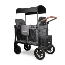 WonderFold W2 Luxe Pro (2 Seater) Double Seater Stroller Wagon - Charcoal Gray