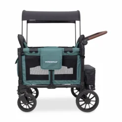 WonderFold W2 Luxe Pro (2 Seater) Double Seater Stroller Wagon - Hunter Green (Albee Exclusive)