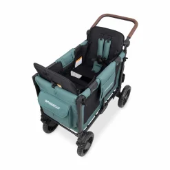 WonderFold W2 Luxe Pro (2 Seater) Double Seater Stroller Wagon - Hunter Green (Albee Exclusive)