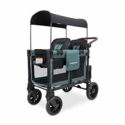 WonderFold W2 Luxe Pro (2 Seater) Double Seater Stroller Wagon - Hunter Green (Albee Exclusive)