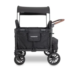 WonderFold W2 Luxe Pro (2 Seater) Double Seater Stroller Wagon - Jet Black