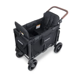 WonderFold W2 Luxe Pro (2 Seater) Double Seater Stroller Wagon - Jet Black