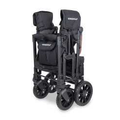 WonderFold W2 Luxe Pro (2 Seater) Double Seater Stroller Wagon - Jet Black