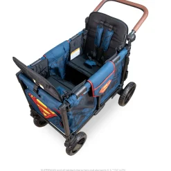 WonderFold W2 Luxe Pro (2 Seater) Double Stroller Wagon - Superman