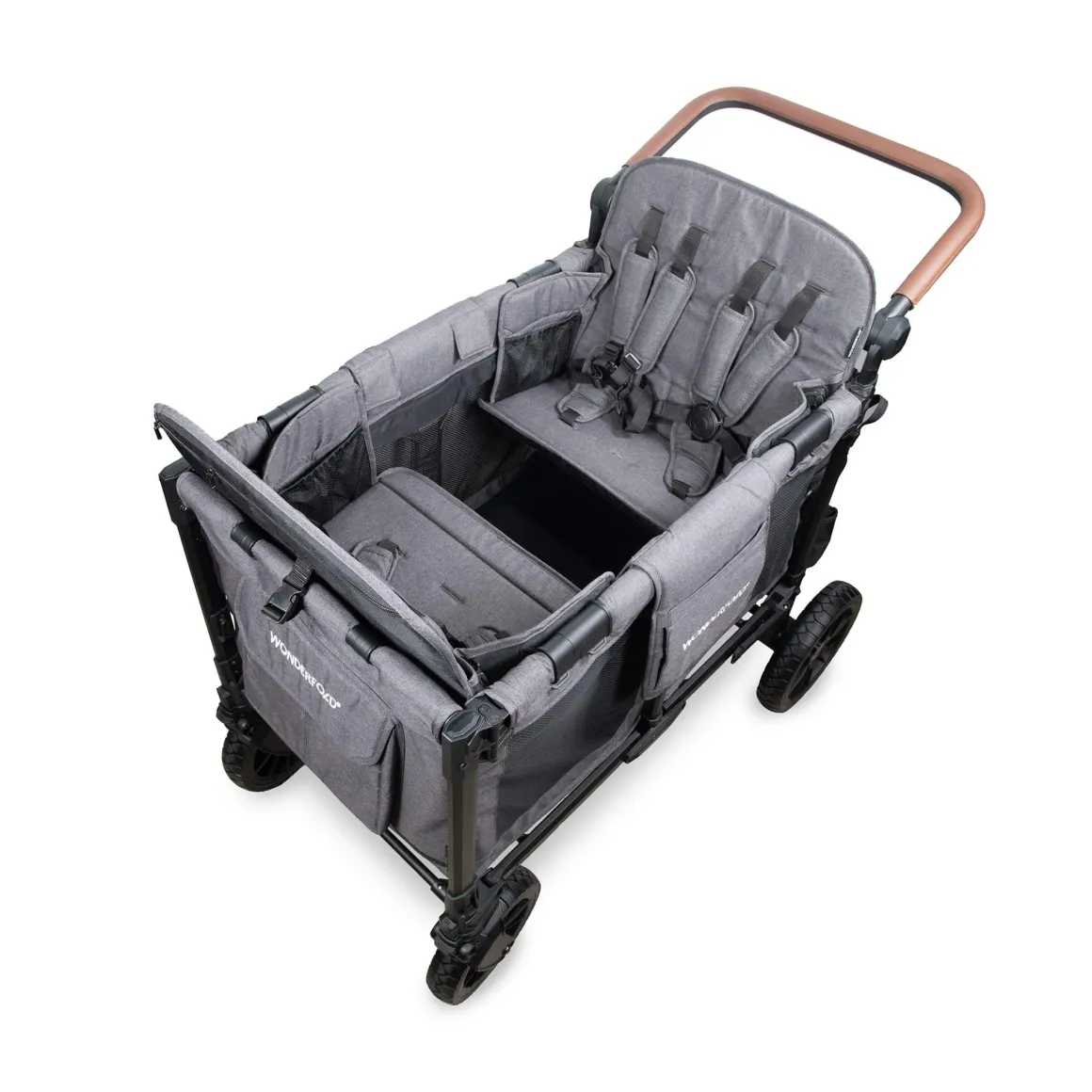 WonderFold W4 Luxe Pro (4 Seater) Stroller Wagon - Charcoal Gray