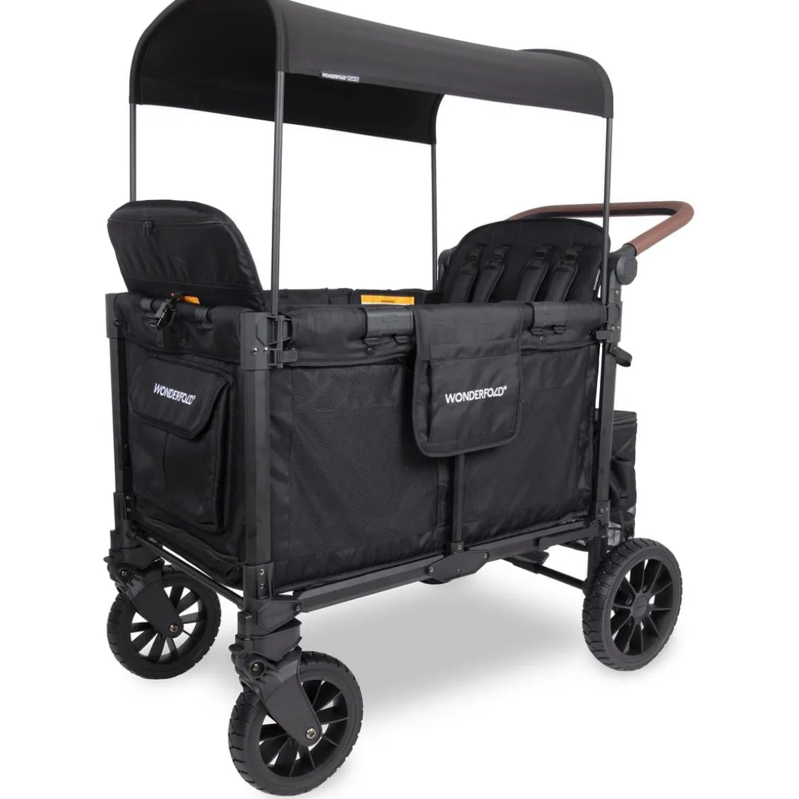 WonderFold W4 Luxe Pro (4 Seater) Stroller Wagon - Jet Black