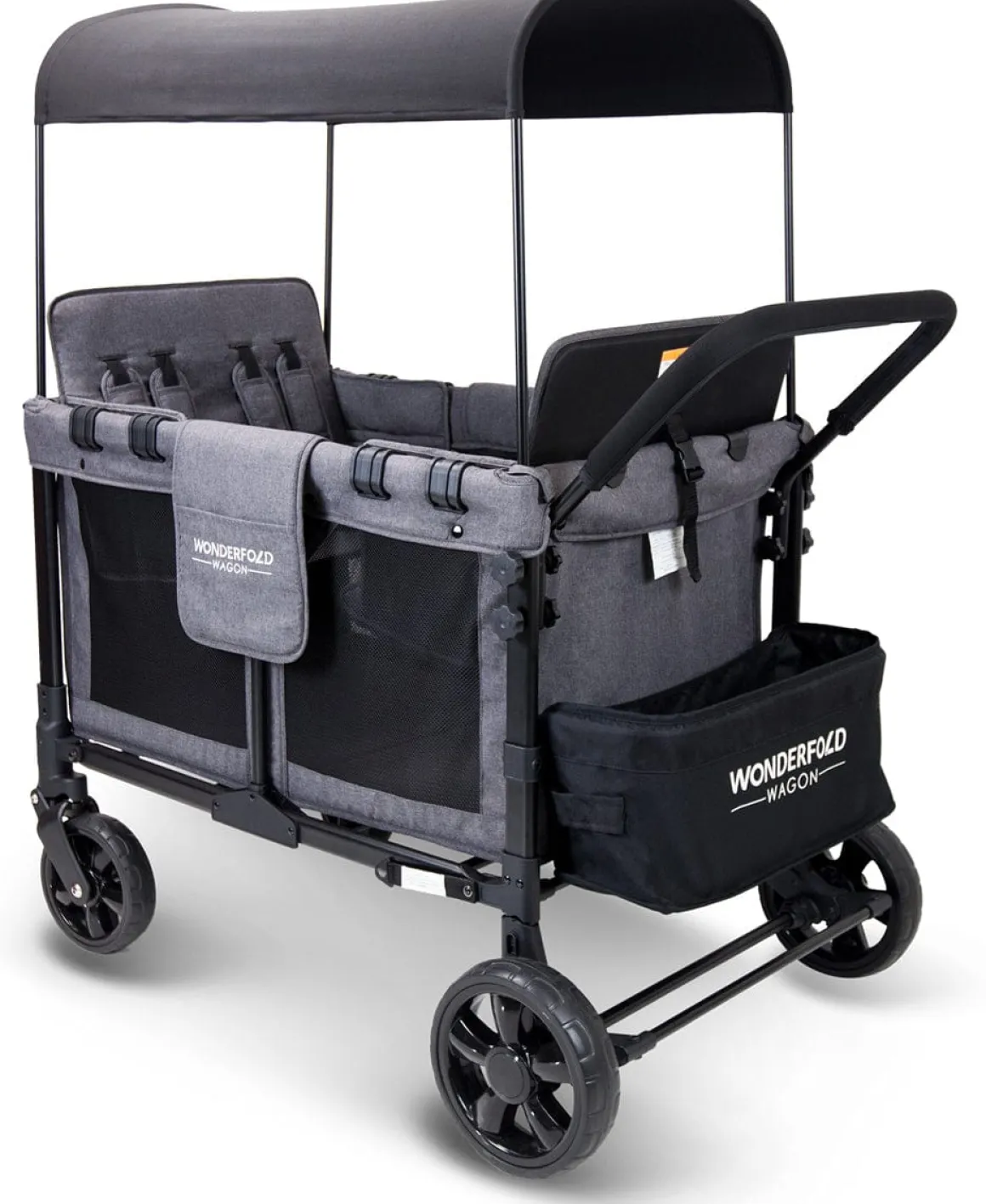 WonderFold W4 Original Quad (4 Seater) Stroller Wagon - Gray