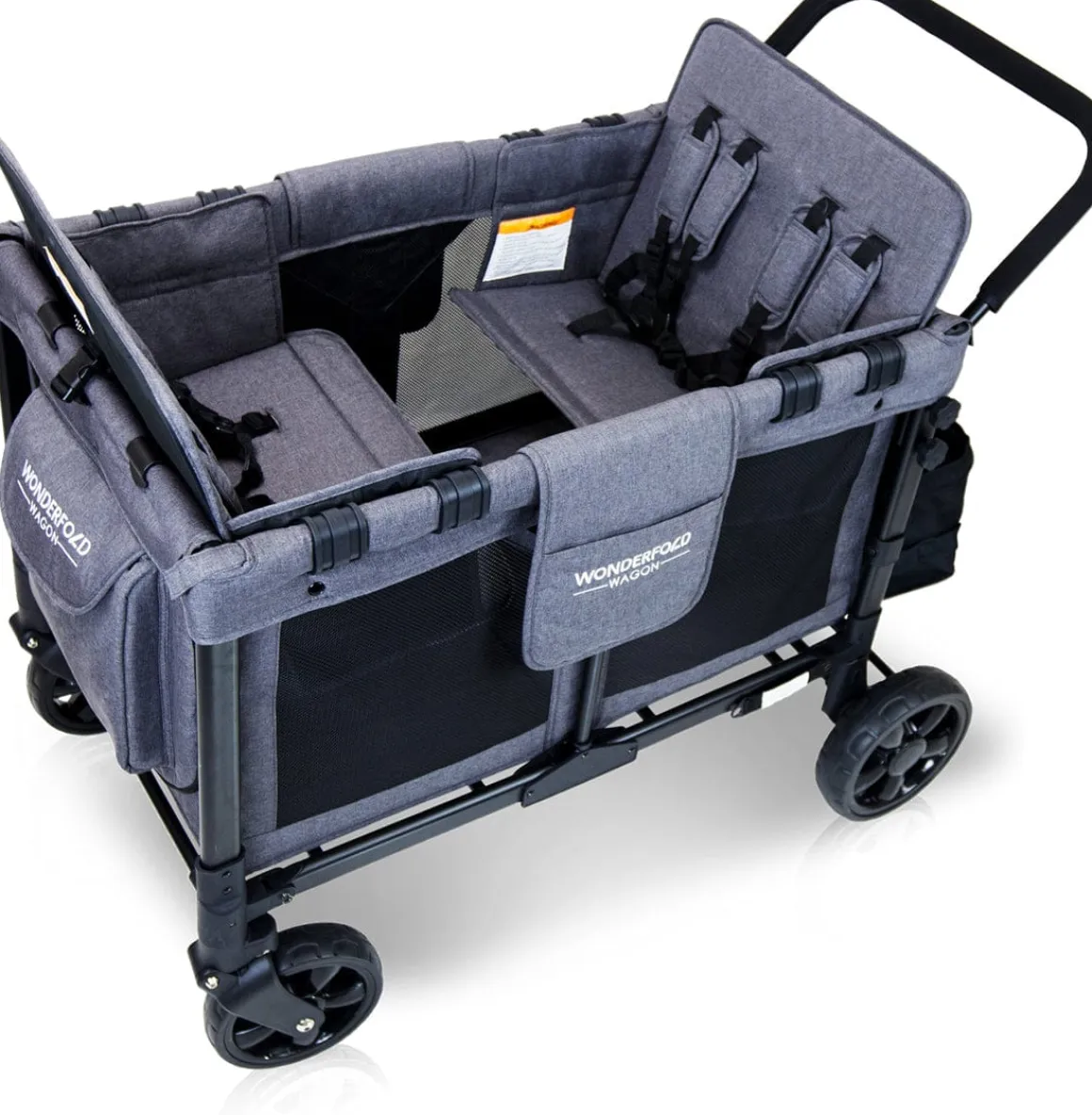 WonderFold W4 Original Quad (4 Seater) Stroller Wagon - Gray