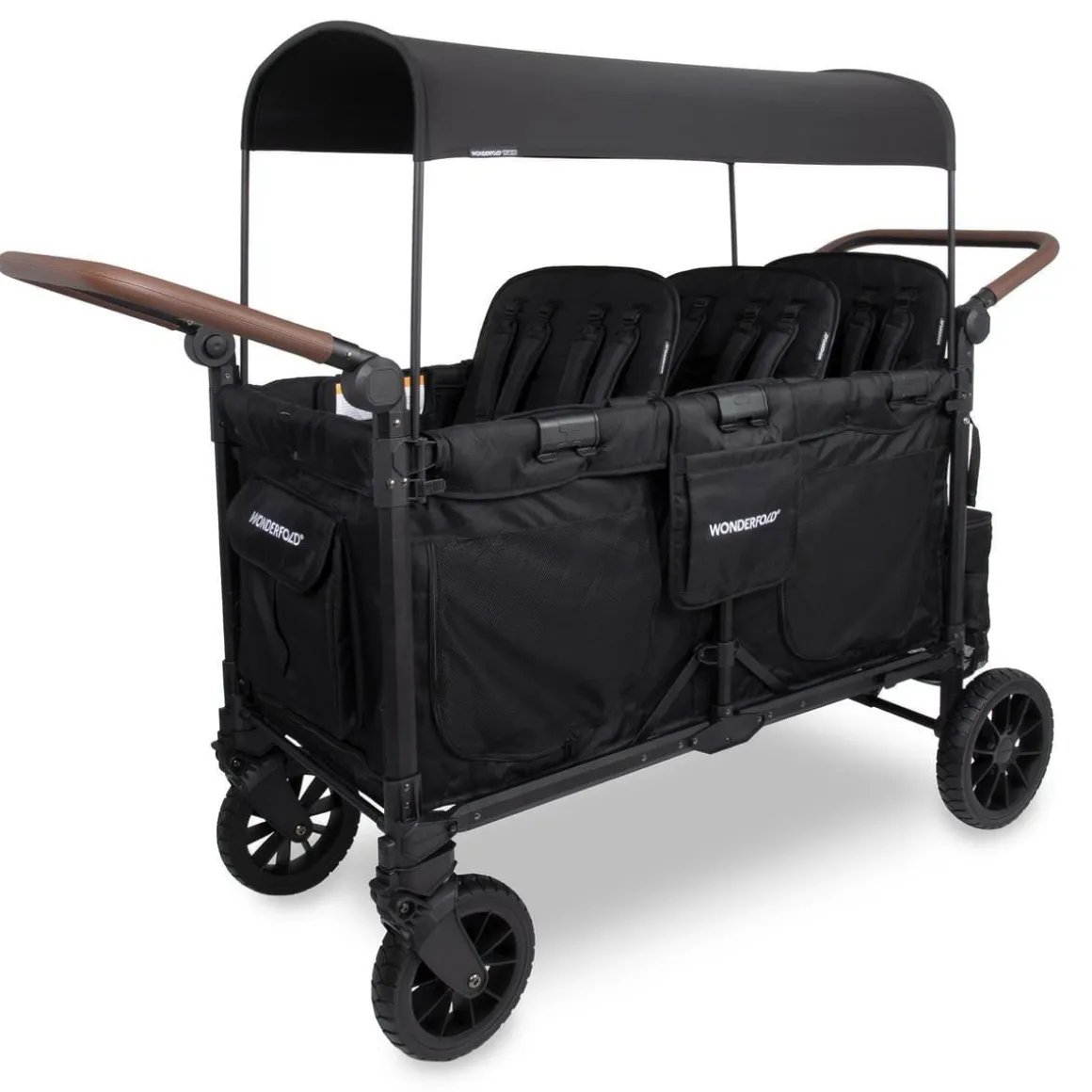 WonderFold W6 Pro Luxe (6 Seater) Stroller Wagon - Jet Black