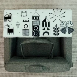 Wonder & Wise Happy Day Square Chair - Black & White