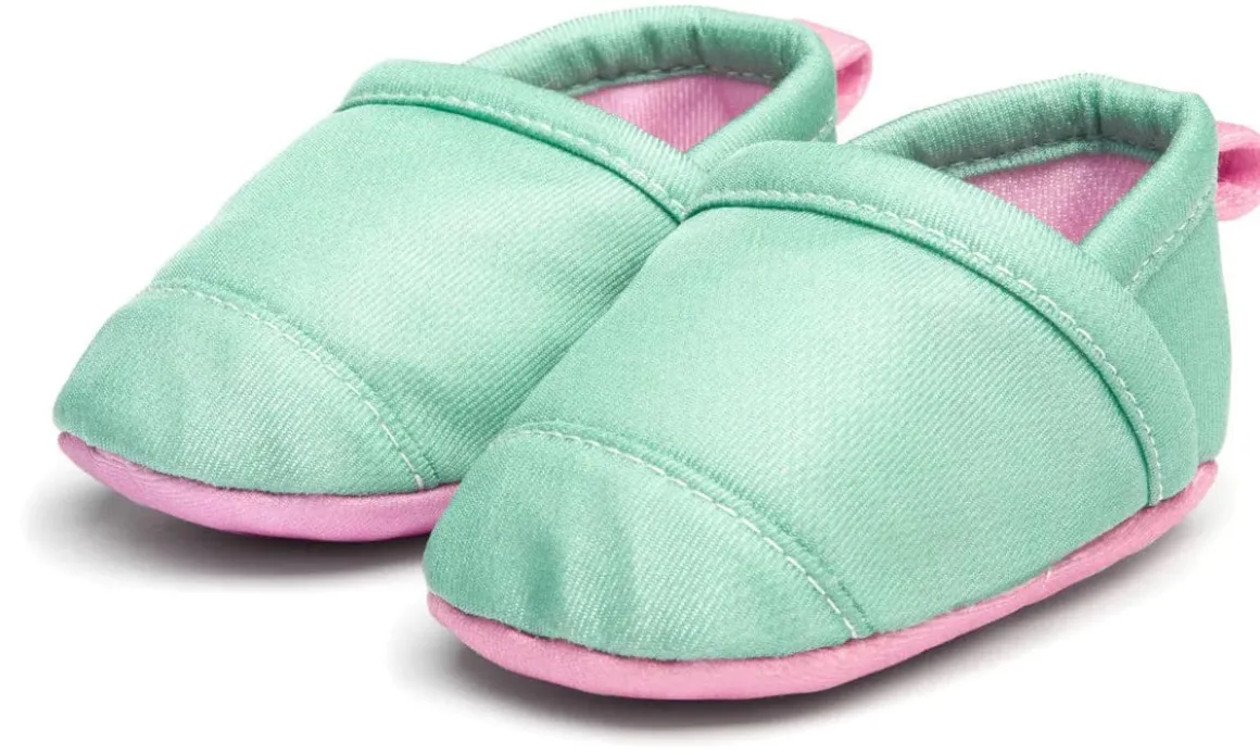 Woolybubs The Newbie Baby Shoe, Size 1 - Green / Pink