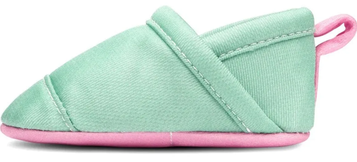 Woolybubs The Newbie Baby Shoe, Size 1 - Green / Pink