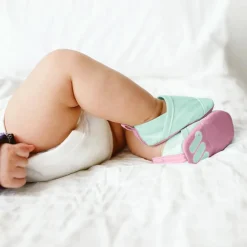 Woolybubs The Newbie Baby Shoe, Size 1 - Green / Pink