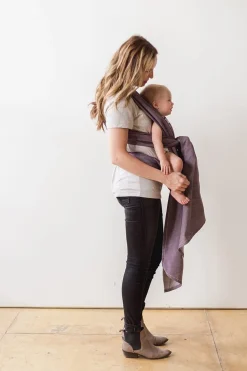 XOXO Buckle Wrap Baby Carrier, Eco2 Collection - Eggplant Emoji