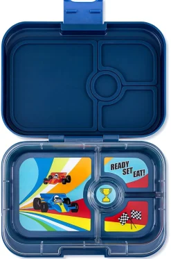 Yumbox Leakproof Bento Lunchbox, Panino - Monte Carlo Blue / Race Cars
