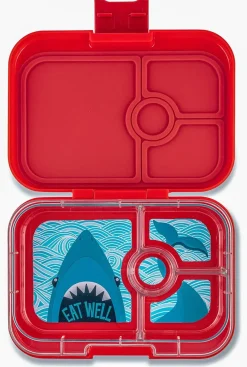 Yumbox Leakproof Bento Lunchbox, Panino - Wow Red / Shark Tray