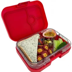 Yumbox Leakproof Bento Lunchbox, Panino - Wow Red / Shark Tray