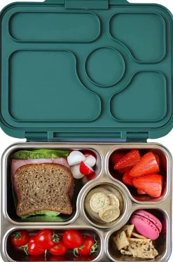 Yumbox Leakproof Bento Lunchbox, Presto Stainless Steel - Kale Green